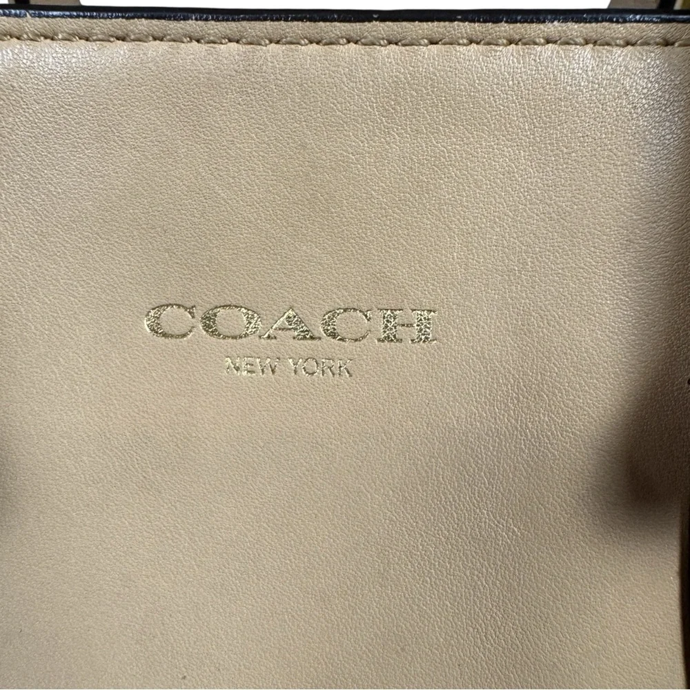 EUC Coach 2way Legacy Mini Tote Crossbody Beige Tan Leather Bag